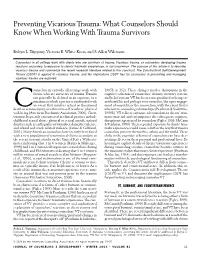 What Counselors Should Know When Working with Trauma Survivors