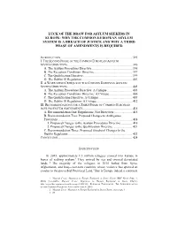 Why the Common European Asylum System Is a Breach of Justice and Why a Third Phase of Amendments Is Required