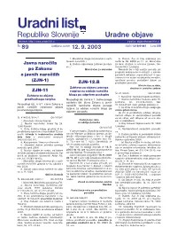 89/2003, Uradne Objave