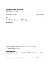 A Study of Optimization in Hilbert Space