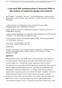 Long-Read DNA Metabarcoding of Ribosomal Rrna in the Analysis of Fungi from Aquatic Environments