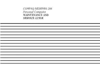 COMPAQ DESKPRO 386 Personal Computer MAINTENANCE and SERVICE GUIDE