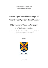 Māori Renter's Views on Renting