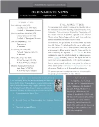 Newsletter–9Th Sunday After Trinity