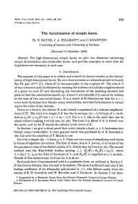 The Factorization of Simple Knots