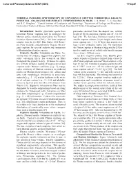 Thermal Infrared Spectroscopy of Explosively Erupted Terrestrial Basalts: Potential Analogues for Surface Compositions on Mars. J