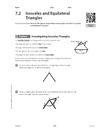 7.2 Isosceles and Equilateral Triangles