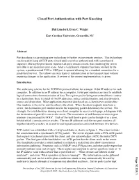 Closed Port Authentication with Port Knocking