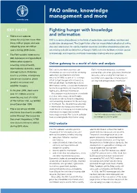 FAO Online, Knowledge Management and More