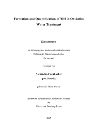 Formation and Quantification of OH in Oxidative Water Treatment
