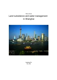 Land Subsidence and Water Management in Shanghai