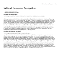 National Honor and Recognition 1