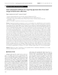 Semi‐Automated Workflows for Acquiring Specimen Data from Label