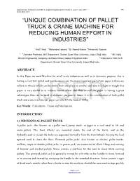 Unique Combination of Pallet Truck & Crane Machine For