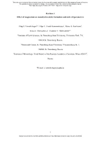 1 Revision 1 Effect of Magnesium on Monohydrocalcite Formation and Unit Cell Parameters Oleg S. Vereshchagin1,*, Olga V. Frank-K