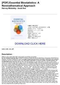 [58D5afa] [PDF] Essential Biostatistics: a Nonmathematical Approach Harvey Motulsky