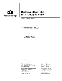 Building Cmap Files for CID-Keyed Fonts