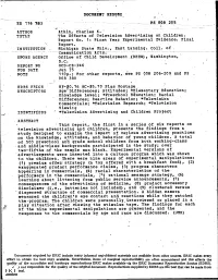 DOCUMENT RESUME ED 116 783 TITLE Report No. 1: First Year Experimental Evidence. Final INSTITUTION Michigan State Univ., East L