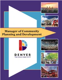 Manager of Community Planning and Development