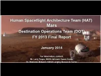 Mars Destination Operations Team 2013