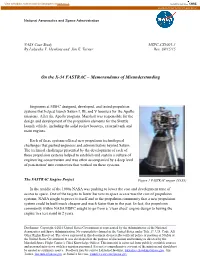 On the X-34 FASTRAC – Memorandums of Misunderstanding