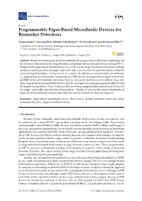 Programmable Paper-Based Microfluidic Devices for Biomarker Detections