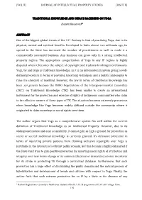 TRADITIONAL KNOWLEDGE and INDIA's BACKBEND on YOGA ABSTRACT One of the Biggest Global Trends of the 21St Century Is That of Pr