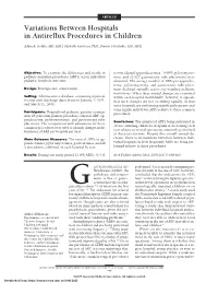 Variations Between Hospitals in Antireflux Procedures in Children