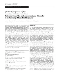 Biomarker Chemotaxonomy of Hexactinellid Sponges
