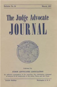 The Judge Advocate Journal, Bulletin No. 24, March, 1957