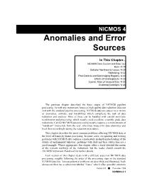 Anomalies and Error Sources