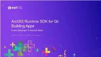 Arcgis Runtime SDK for Qt: Building Apps Lucas Danzinger & Koushik Hajra Agenda