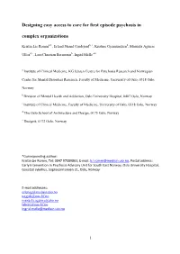 Designing Easy Access to Care for First Episode Psychosis in Complex Organizations