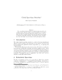 Global Spacetime Structure∗