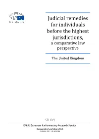 Judicial Remedies for Individuals Before the Highest Jurisdictions, a Comparative Law Perspective