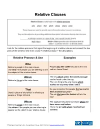 Relative Clauses