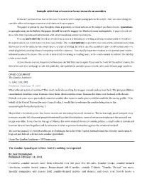 Sample Selection of Sources from Research on Zombies