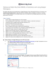Setting up Match My Email (MME) in Salesforce.Com Using Google Workspace