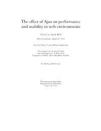 The Effect of Ajax on Performance and Usability in Web Environments