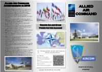 Allied Air Command Achievements in 2015 ALLIED