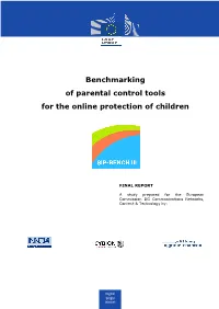 Benchmarking of Parental Control Tools for the Online Protection of Children