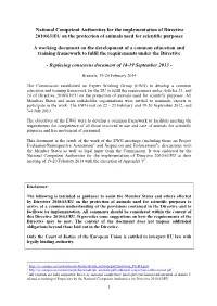 Common Education and Training Framework to Fulfil the Requirements Under the Directive