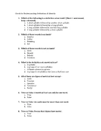 Definitions & Identify 1. Which of the Following Is A