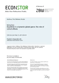 Equilibria in a Dynamic Global Game: the Role of Cohort Effects