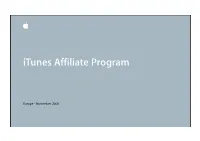 Itunes Affiliate Program