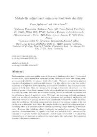 Metabolic Adjustment Enhances Food Web Stability