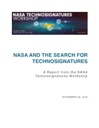 Nasa and the Search for Technosignatures