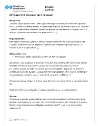 ZYKADIA (Ceritinib) RATIONALE for INCLUSION in PA PROGRAM
