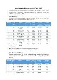 Airline On-Time Arrival Performance (Aug. 2017)