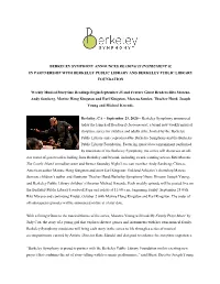 Berkeley Symphony Announces Reading Is Instrumental in Partnership with Berkeley Public Library and Berkeley Public Library Foundation
